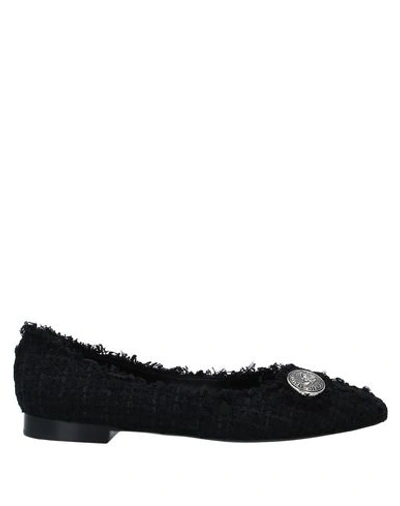 Shop Balmain Ballet Flats In Black