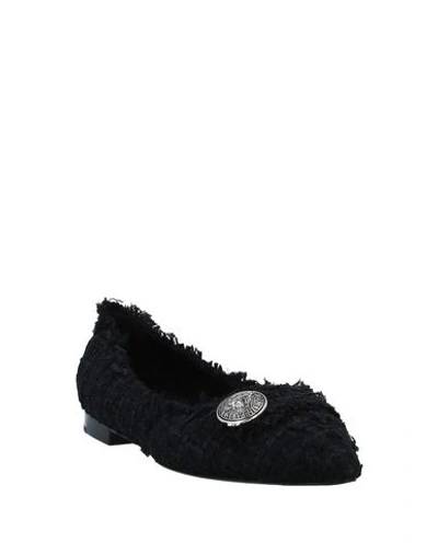 Shop Balmain Ballet Flats In Black