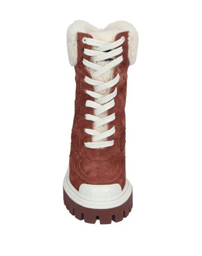 Shop Dolce & Gabbana Woman Ankle Boots Brown Size 6 Shearling, Calfskin