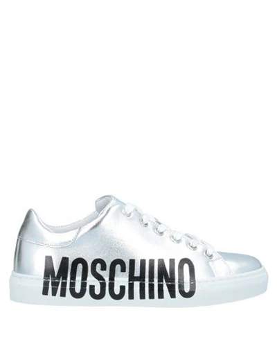 Shop Moschino Sneakers In Silver