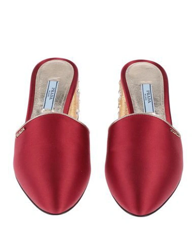 Shop Prada Mules In Red