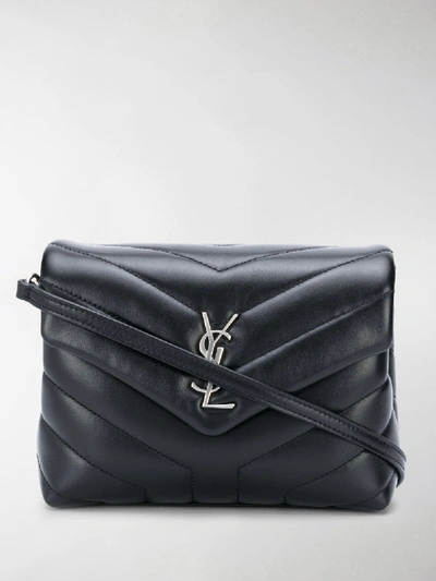 Shop Saint Laurent Loulou Y-quilted Crossbody Bag In Black