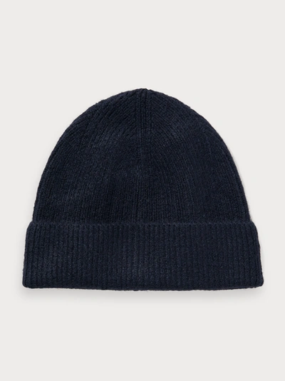 Shop Scotch & Soda Classic Rib-knit Stretch Beanie In Black