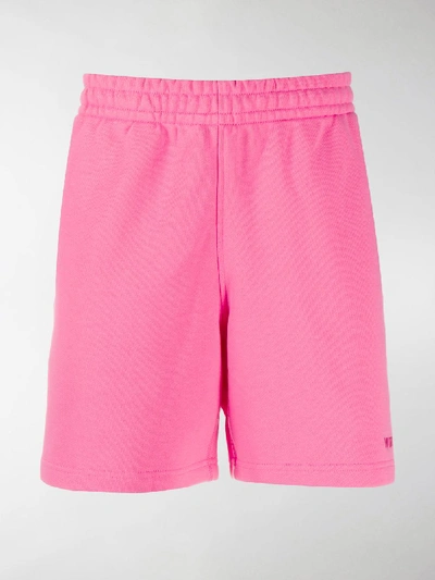 Shop Adidas Originals By Pharrell Williams Embroidered Logo Track Shorts In Pink