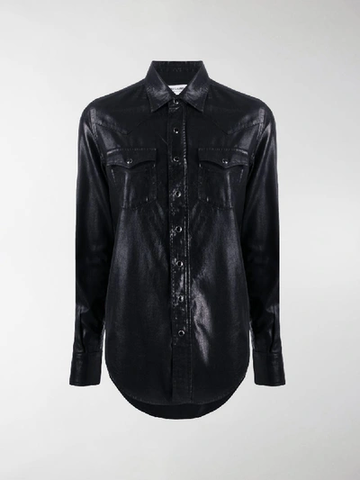 Shop Saint Laurent Western-style Shirt In Black