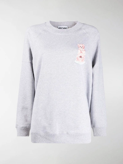 Shop Moschino Birthday Teddy Sweatshirt In Grey