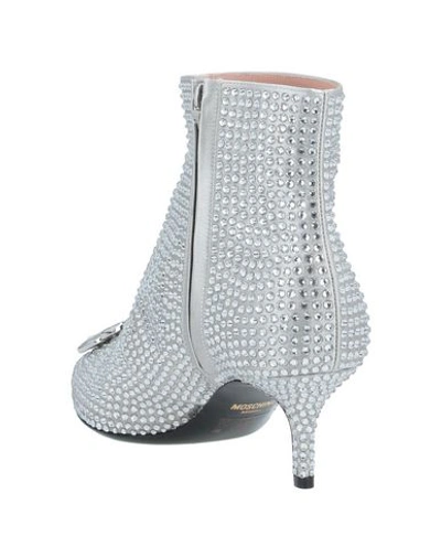 Shop Moschino Ankle Boots In Light Grey