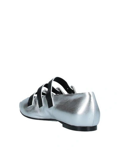 Shop Moschino Ballet Flats In Silver