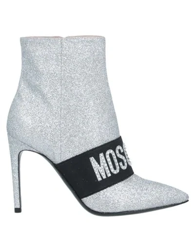 Shop Moschino Ankle Boot In Silver