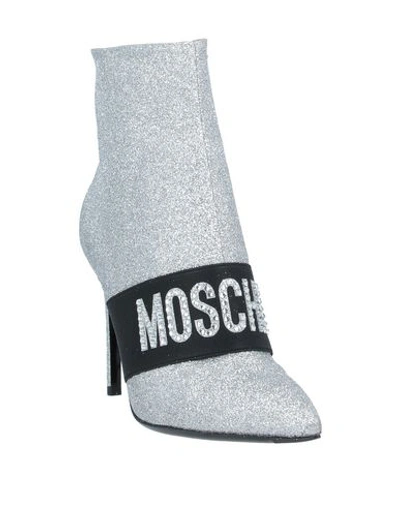 Shop Moschino Ankle Boot In Silver