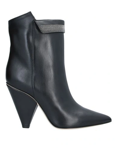 Shop Fabiana Filippi Woman Ankle Boots Black Size 8 Soft Leather