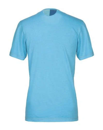Shop Mauro Grifoni Grifoni Man T-shirt Sky Blue Size S Cotton