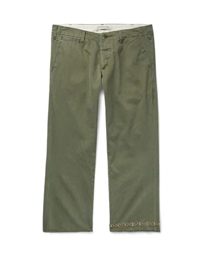 Shop Remi Relief Man Cropped Pants Military Green Size M Cotton