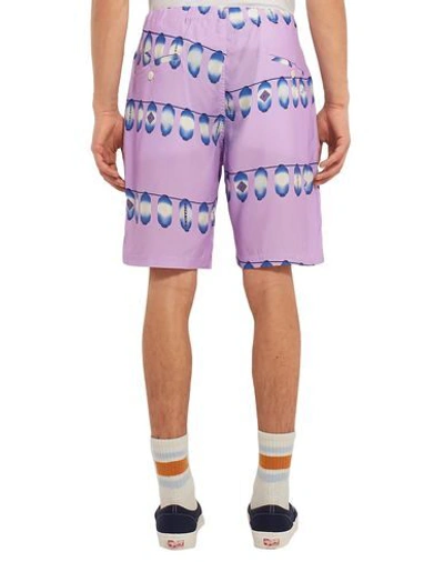 Shop Flagstuff Man Shorts & Bermuda Shorts Lilac Size S Rayon In Purple