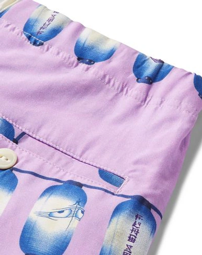 Shop Flagstuff Man Shorts & Bermuda Shorts Lilac Size Xl Rayon In Purple