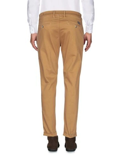 Shop Jeckerson Man Pants Camel Size 31 Cotton, Elastane In Beige