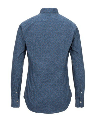 Shop Alessandro Gherardi Patterned Shirt In Slate Blue