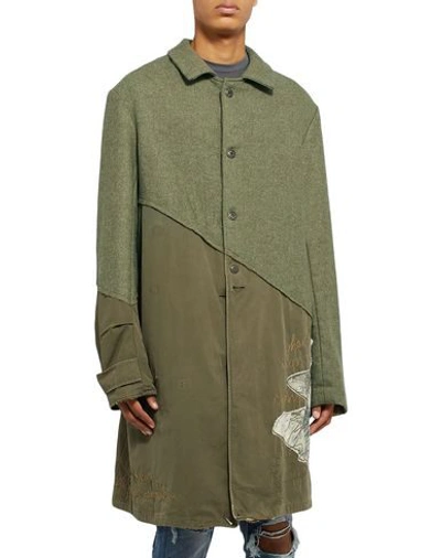 Shop Greg Lauren Coats In Military Green