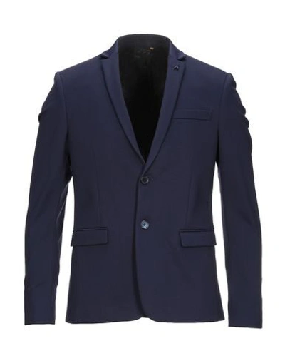 Shop Patrizia Pepe Man Suit Jacket Midnight Blue Size 36 Cotton, Polyester, Elastane
