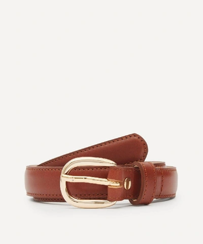 Shop Apc Rosette Leather Belt In Tan