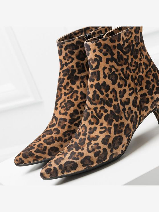 kitten heel animal print boots