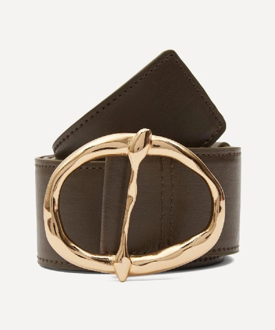 Shop Rejina Pyo Carly Leather Belt In Charcoal