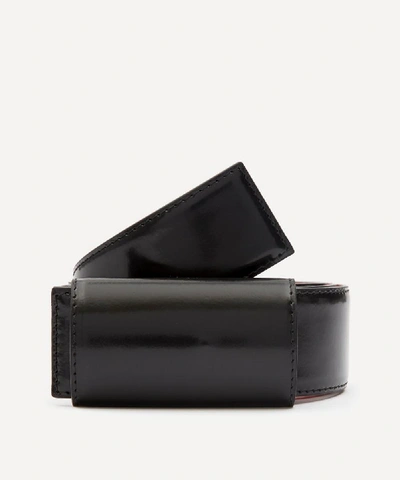 Shop Marni Concealed Buckle Leather Belt In Black