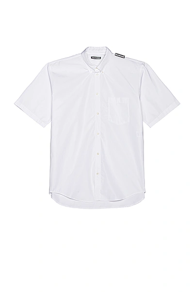 Shop Balenciaga Short Sleeve Tab Shirt In White