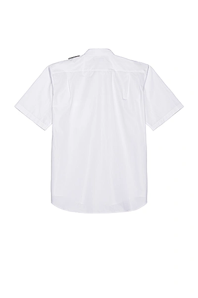 Shop Balenciaga Short Sleeve Tab Shirt In White