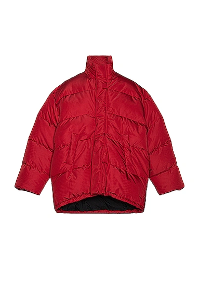 Shop Balenciaga C Shape Puffer Jacket In Red