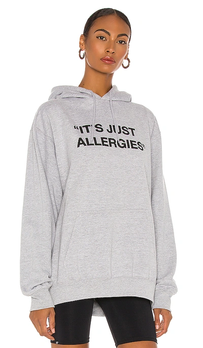 Departure Just Allergies Oversized Hoodie In Heather Grey