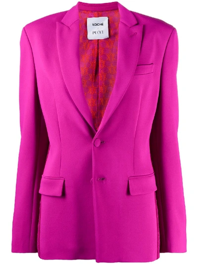 Shop Emilio Pucci X Koché Lace Panel Blazer Jacket In Pink
