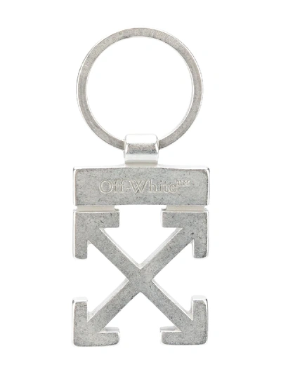 Shop Off-white Arrows Keyring In Silver