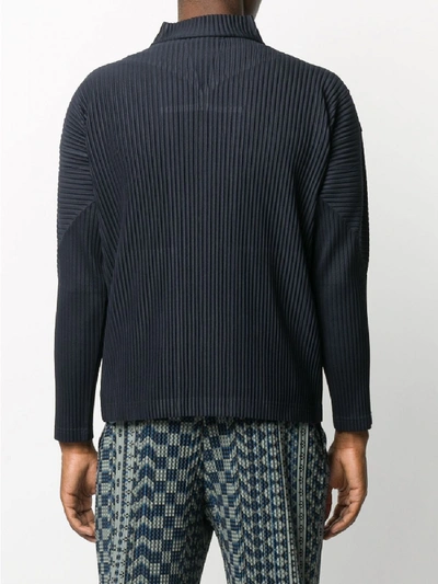 Shop Issey Miyake Zipped Cardigan In Blue