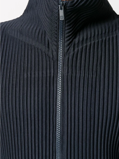 Shop Issey Miyake Zipped Cardigan In Blue