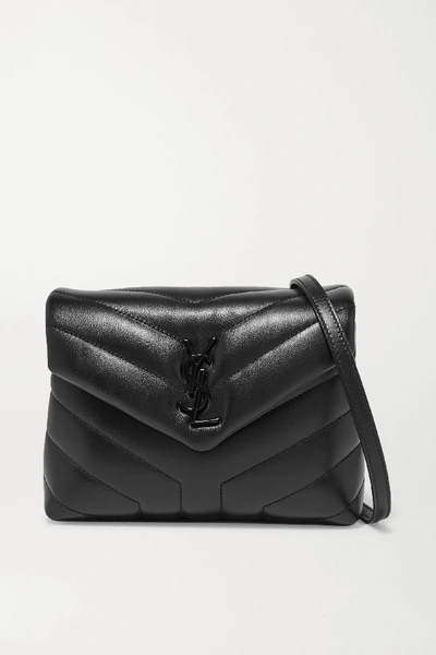 Shop Saint Laurent Loulou Toy Quilted Leather Shoulder Bag In Black