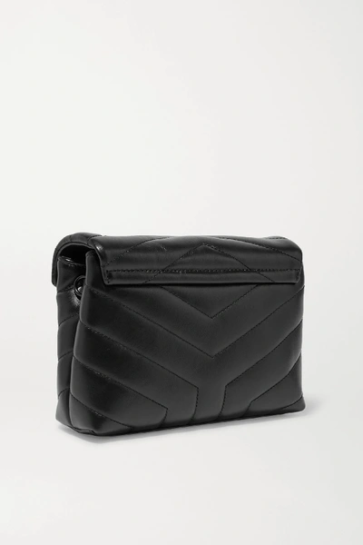 Shop Saint Laurent Loulou Toy Quilted Leather Shoulder Bag In Black