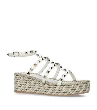 Shop Valentino Garavani Rockstud Platform Espadrille Sandals 55