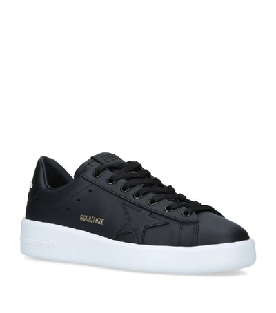 Shop Golden Goose Leather Pure Star Sneakers