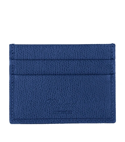Shop Chopard Small Leather Il Classico Card Holder In Blue