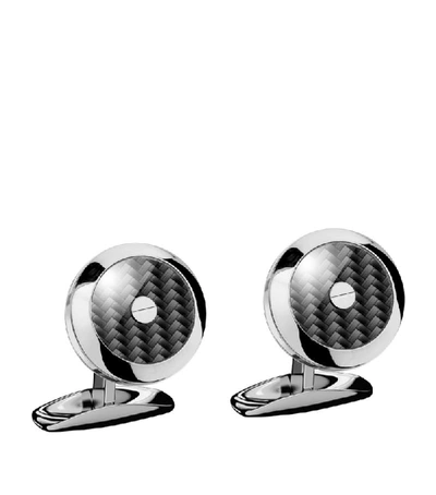 Shop Chopard Stainless Steel And Carbon Fibre Classic Racing Cufflinks In Black