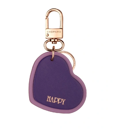 Shop Chopard Leather Happy Hearts Keyring