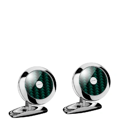 Shop Chopard Stainless Steel And Carbon Fibre Classic Racing Cufflinks In Green