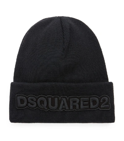 Shop Dsquared2 Wool Logo Beanie Hat