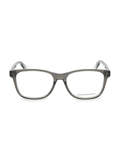Shop Alexander Mcqueen Men's 55mm Square Optical Glasses In Shiny Dark Grey