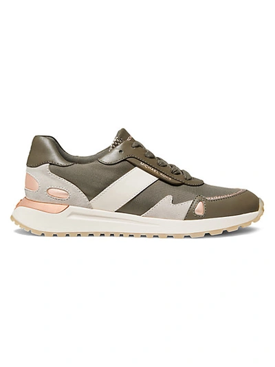 Michael Kors Monroe Trainer Leather Sneakers In Olive ModeSens