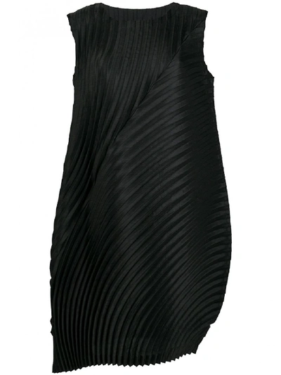 Shop Issey Miyake Asymmetrical Dress In Black