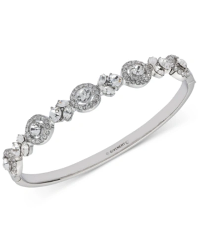 Shop Givenchy Multi-crystal Bangle Bracelet In Silver