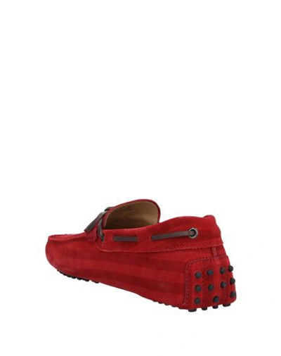 Shop Tod's Man Loafers Red Size 9 Soft Leather