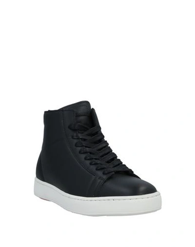 Shop Santoni Man Sneakers Black Size 9 Soft Leather